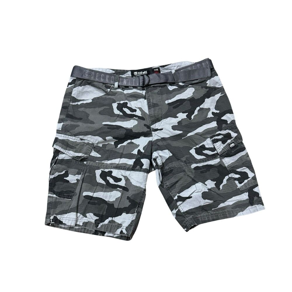 Ecko Unltd Camo Cargo Shorts Mens 40 Baggy Military Streetwear
